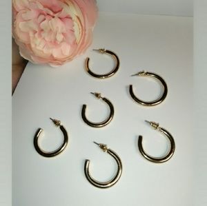 Gold Accent Half Hoop Earrings